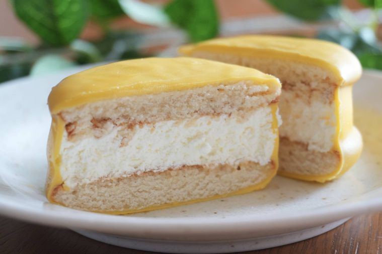 ロッテの生 チョコパイとろける焼き芋の断面