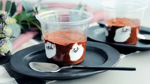 ハロウィンのおばけムース材料3つでかわいい簡単おやつ