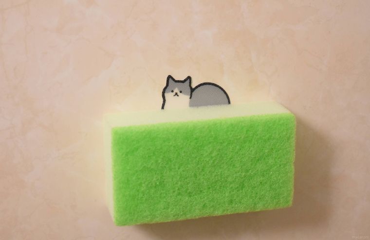 ダイソースポンジキャッチにスポンジを付けたところ