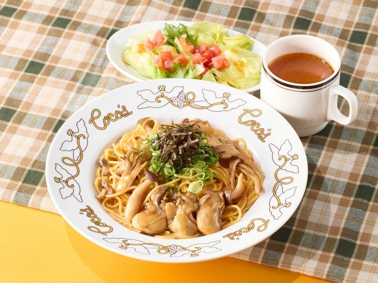 1. 牡蠣ときのこのバター醤油パスタランチ