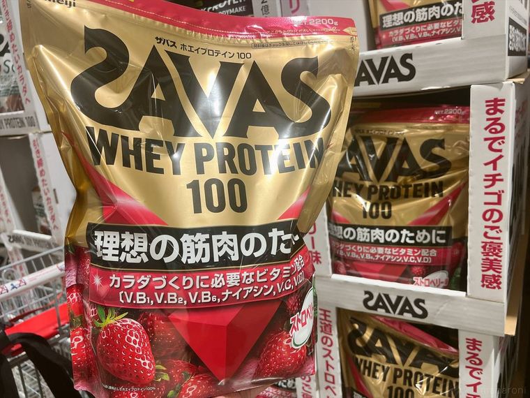 コストコのザバス ホエイプロテイン100 ストロベリー味 2,200g