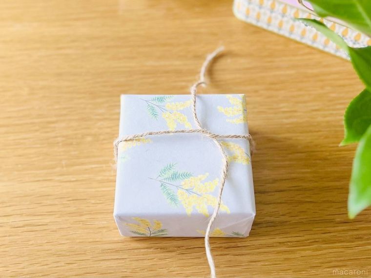 箱に麻紐を巻いたところ