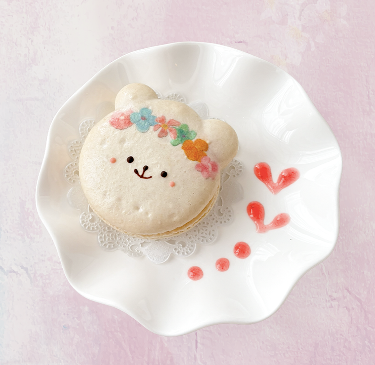 お花のクマカロン いちご味