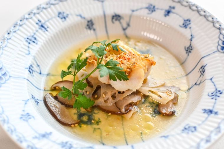 魚料理のアップ