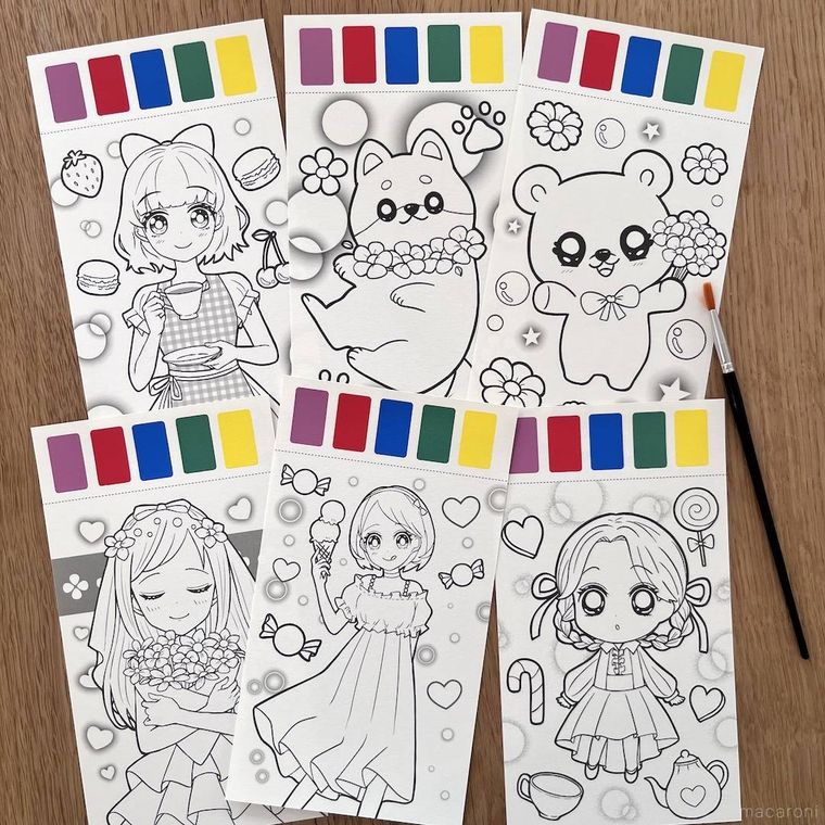 セリアのえのぐ付きぬりえ中身