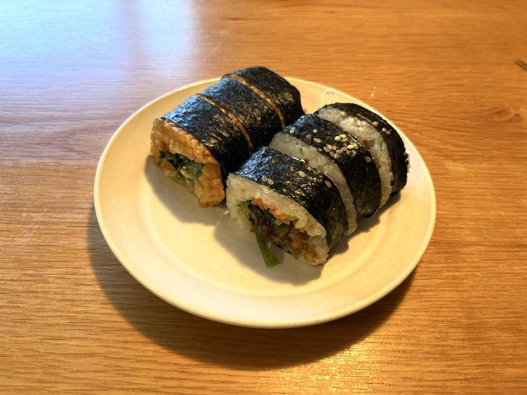 カットされた2種類のキンパ