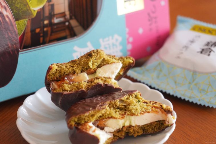 抹茶チョコパイの断面