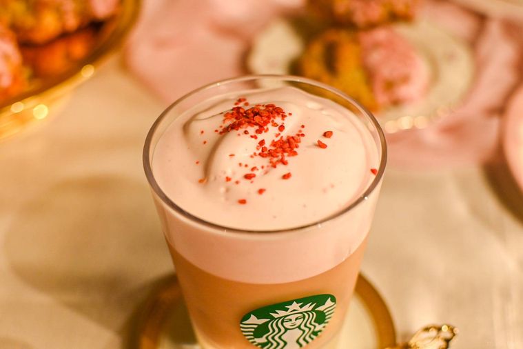 ドリンクのトッピングのアップ