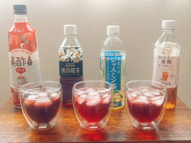 烏龍茶・ジャスミン茶・紅茶割りの集合写真