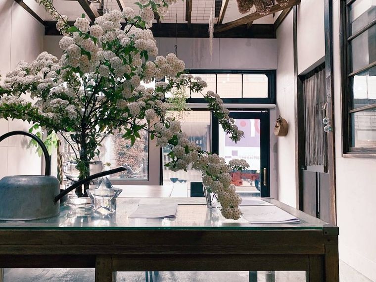 植物が飾られた棗の店内