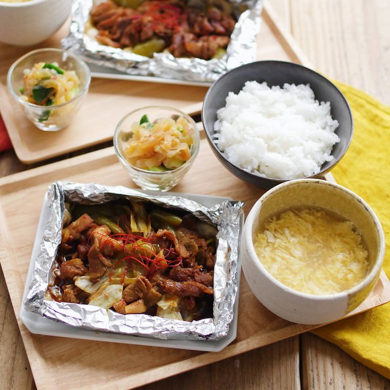 アルミホイルに包んだ簡単回鍋肉