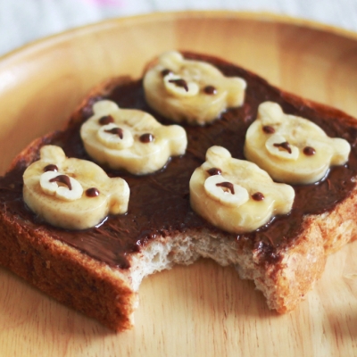 ヌテラとバナナが相性バッチリ!「チョコバナナリラックマトースト」を作ろう