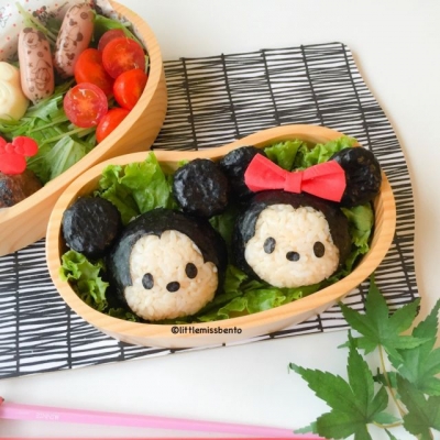 おにぎりがキュートに変身!「ミッキーとミニーのツムツム弁当」の作り方