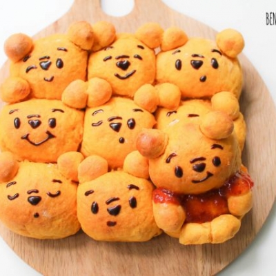 かぼちゃを使って優しい甘さに「プーさんのちぎりパン」のレシピ