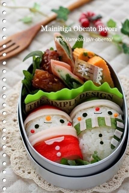 簡単なのにかわいすぎ♪「雪だるまおにぎり」でお弁当を冬仕様に変身!の画像