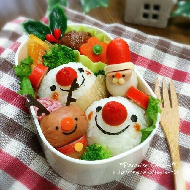 ツイン雪だるまのクリスマス弁当