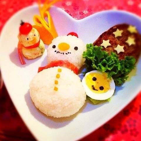 簡単なのにかわいすぎ♪「雪だるまおにぎり」でお弁当を冬仕様に変身!の画像