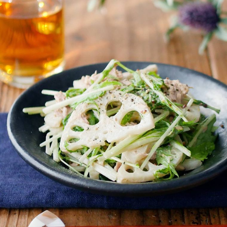 レンチン副菜れんこんのツナマヨサラダ