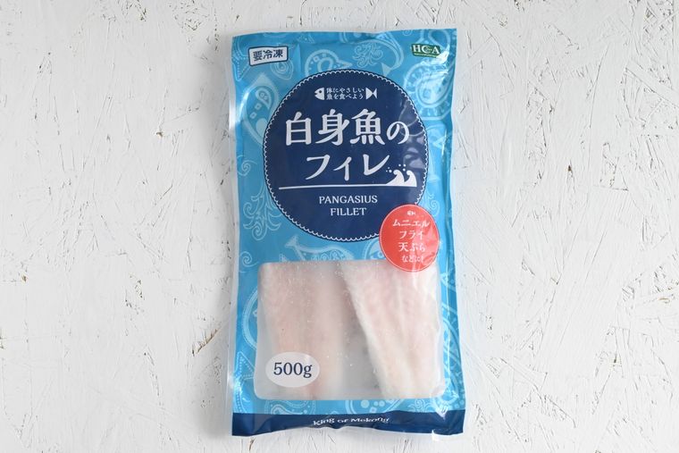 業務スーパーで販売されている白身魚のフィレのパッケージ