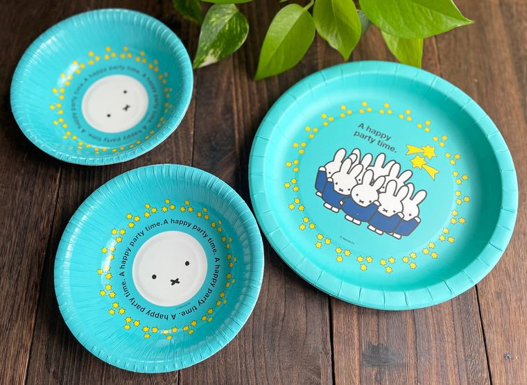 ダイソーで購入したミッフィーの紙皿とボウル