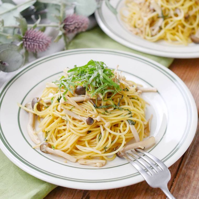 大葉ときのこの和風パスタ