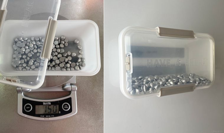 プラスチック容器に重石を入れてマグネットテープの耐久性を検証