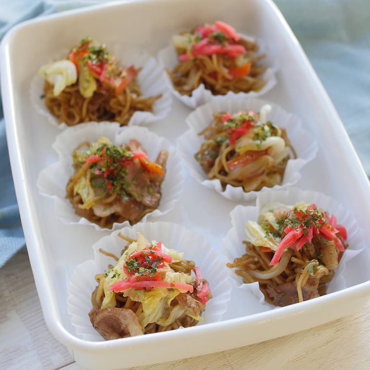 作り置き冷凍レンチンで仕込み終了ひとくちソース焼きそば