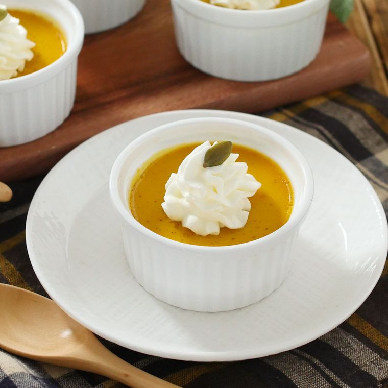 5. かぼちゃフレークで簡単なめらかパンプキンプリン