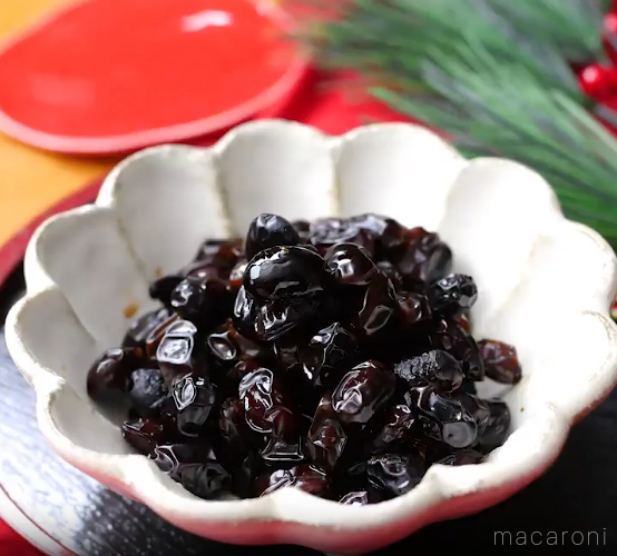 レンジ加熱で調理した黒豆