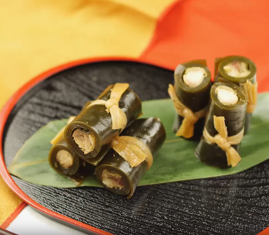 にしんの昆布巻きの調理例