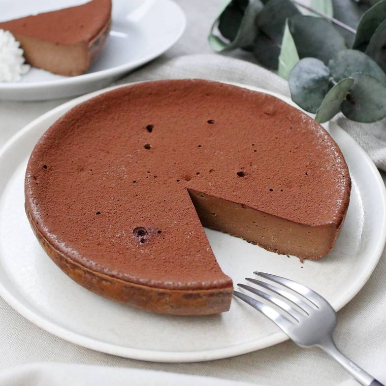 器に盛られたチョコレートチーズケーキ