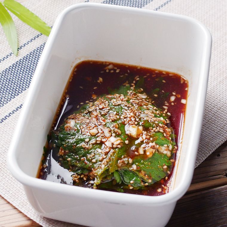 大葉のピリ辛しょうゆ漬け