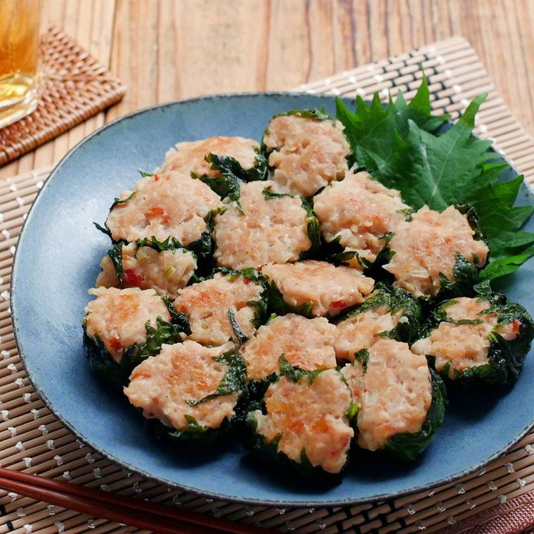 フライパンで作る 大葉のえびシュウマイ