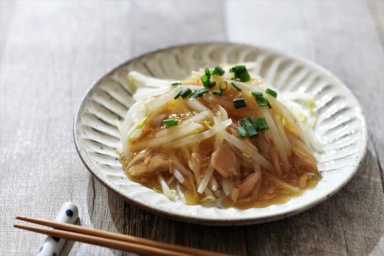 もやいとツナのあんかけ