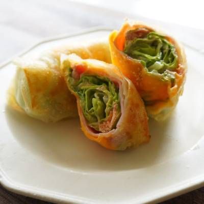 春キャベツの明太マヨ春巻き