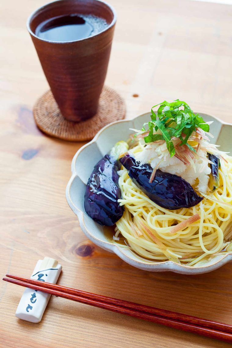 なすの揚げ浸しパスタ