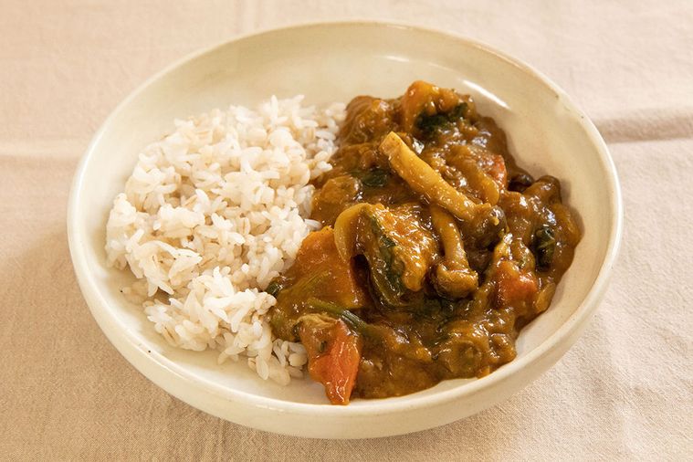 もち麦米と、野菜ゴロゴロカレー