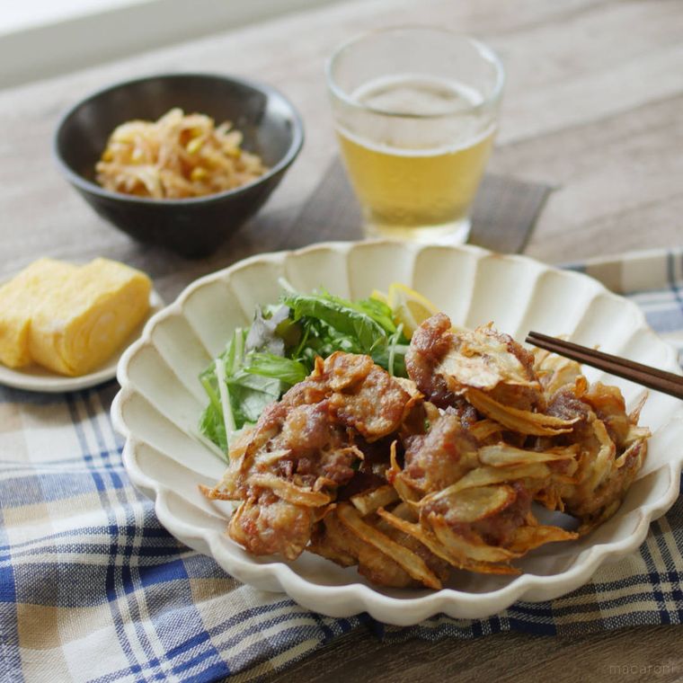 ごぼうと豚こま肉のつまみ揚げ