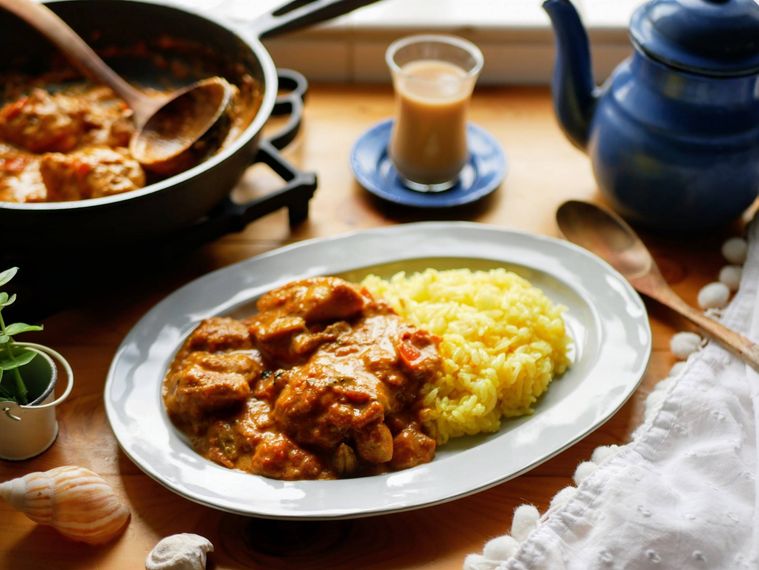 器に盛られた本格バターチキンカレー