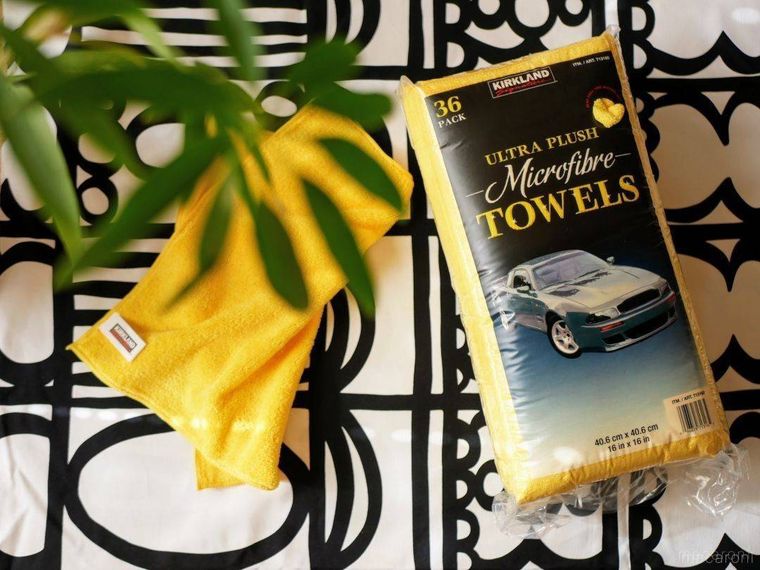 コストコの黄色いマイクロファイバータオル