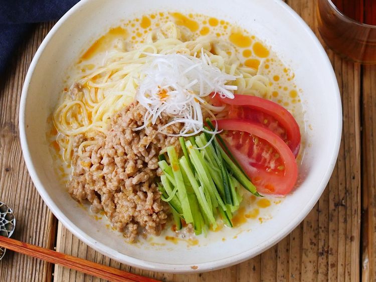 簡単アレンジ 担々麺風冷やし中華 Macaroni