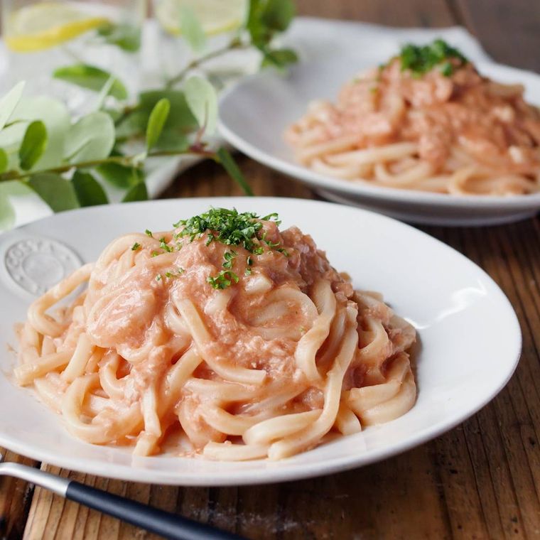 すぐ麺レンジで簡単トマトクリームうどん