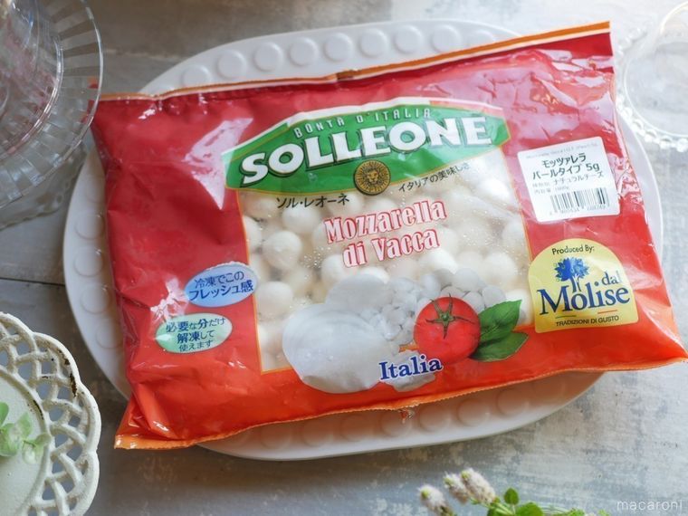 ソルレオーネ冷凍モッツァレラチーズのパッケージ