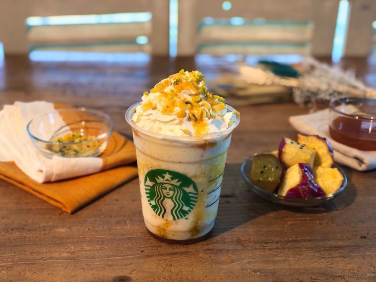 スタバの新作飲んでみた!オータム スイート ポテト フラペチーノ®は芋栗かぼちゃチップがおいしさの鍵の画像