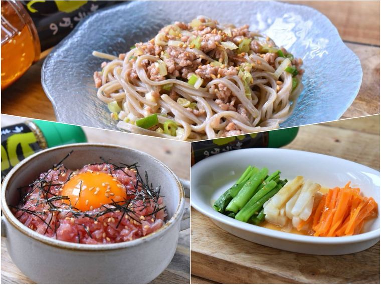 サラダの旨たれで作った3種の料理