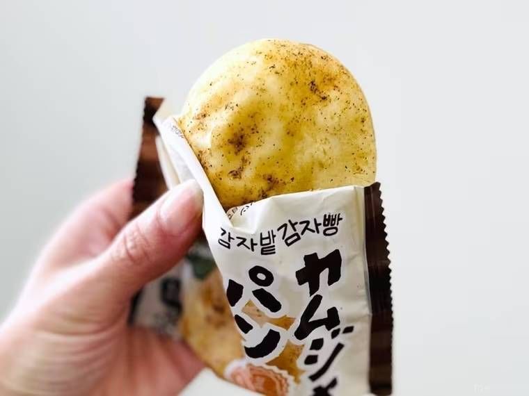 カルディの冷凍バット カムジャパンを手で持っている様子