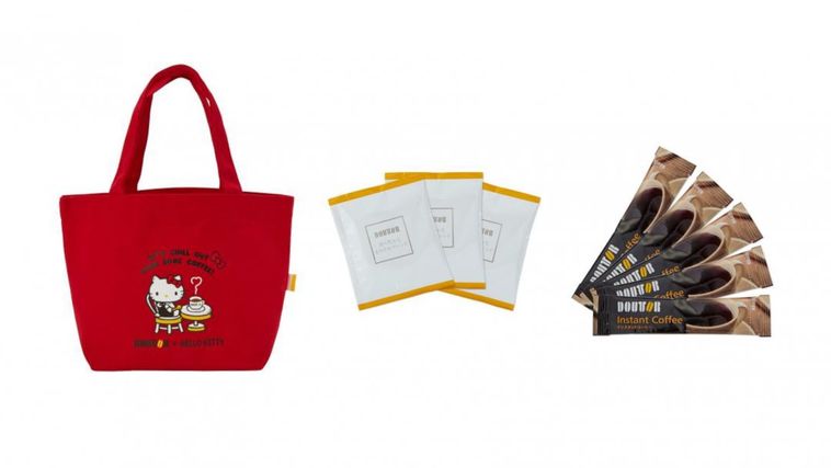 ドトールとハローキティの限定コラボグッズが登場。サンリオショップにて販売!の画像