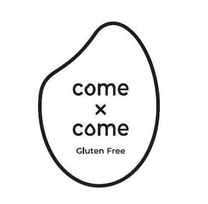 1粒のお米の絵の中にcome×comeと書かれた「come×come」のロゴ