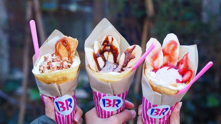 とろけるクレープが目玉。サーティワン アイスクリーム麻布店が