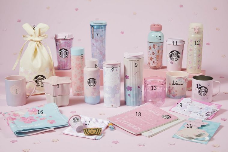 スタバのさくらグッズに第2弾が登場!鮮やかな桜柄のタンブラーやカップなど14種類が発売の画像